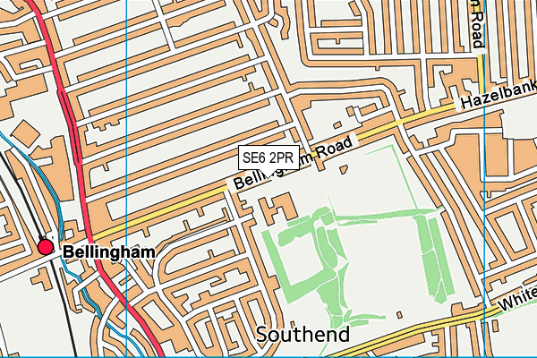 SE6 2PR map - OS VectorMap District (Ordnance Survey)