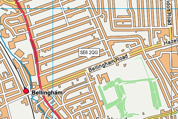 SE6 2QG map - OS VectorMap District (Ordnance Survey)
