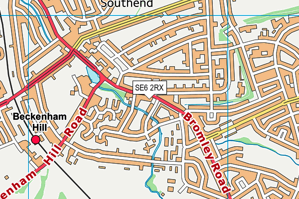 SE6 2RX map - OS VectorMap District (Ordnance Survey)