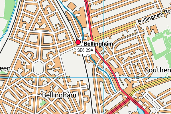 SE6 2SA map - OS VectorMap District (Ordnance Survey)