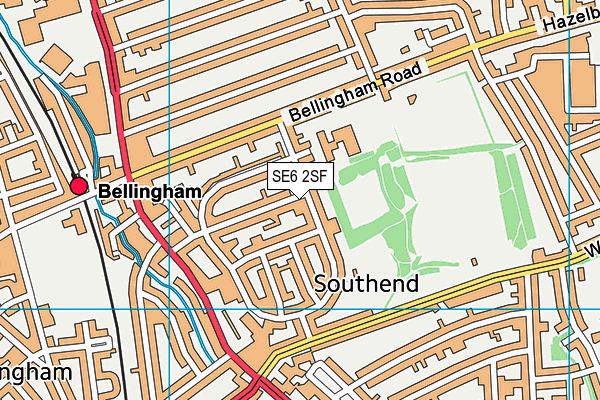 SE6 2SF map - OS VectorMap District (Ordnance Survey)