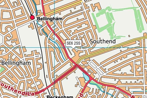 SE6 2SS map - OS VectorMap District (Ordnance Survey)