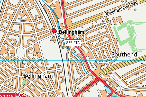 SE6 2TA map - OS VectorMap District (Ordnance Survey)