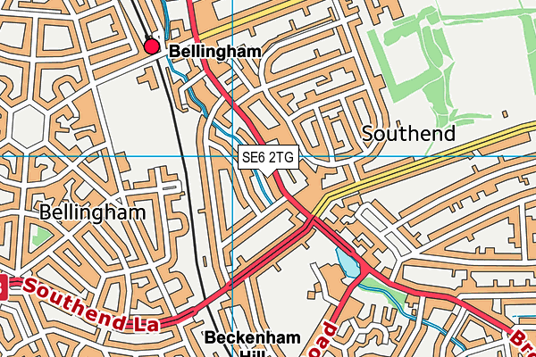 SE6 2TG map - OS VectorMap District (Ordnance Survey)