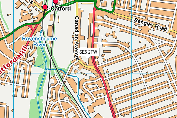 SE6 2TW map - OS VectorMap District (Ordnance Survey)