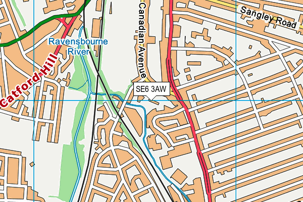 SE6 3AW map - OS VectorMap District (Ordnance Survey)