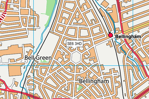SE6 3HD map - OS VectorMap District (Ordnance Survey)