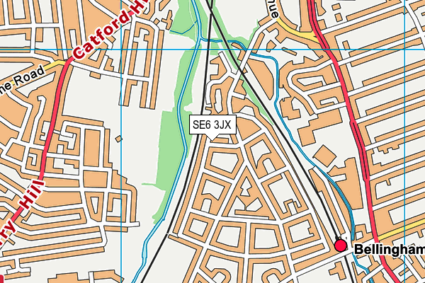SE6 3JX map - OS VectorMap District (Ordnance Survey)