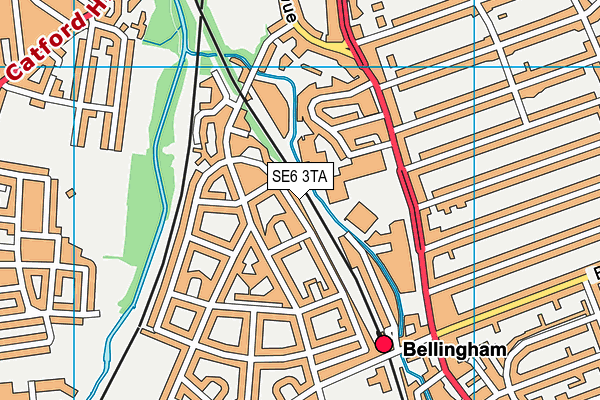 SE6 3TA map - OS VectorMap District (Ordnance Survey)