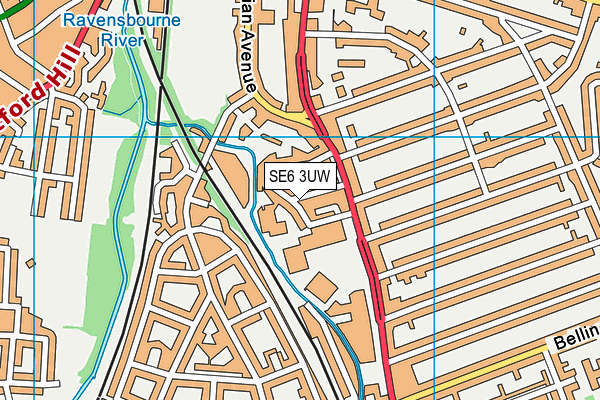 SE6 3UW map - OS VectorMap District (Ordnance Survey)