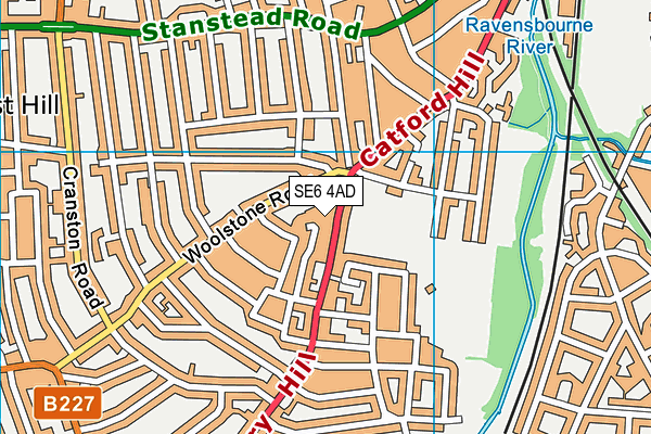 SE6 4AD map - OS VectorMap District (Ordnance Survey)