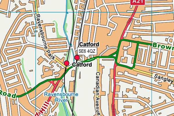 SE6 4QZ map - OS VectorMap District (Ordnance Survey)