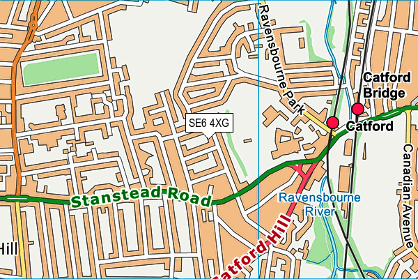 SE6 4XG map - OS VectorMap District (Ordnance Survey)