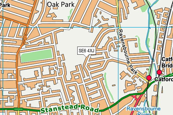 SE6 4XJ map - OS VectorMap District (Ordnance Survey)