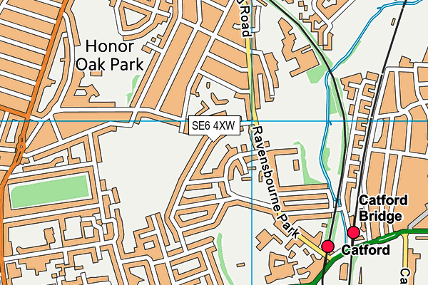 SE6 4XW map - OS VectorMap District (Ordnance Survey)