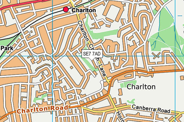 SE7 7AD map - OS VectorMap District (Ordnance Survey)