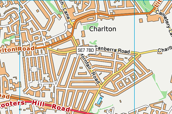 SE7 7BD map - OS VectorMap District (Ordnance Survey)