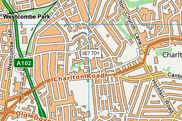 SE7 7DY map - OS VectorMap District (Ordnance Survey)