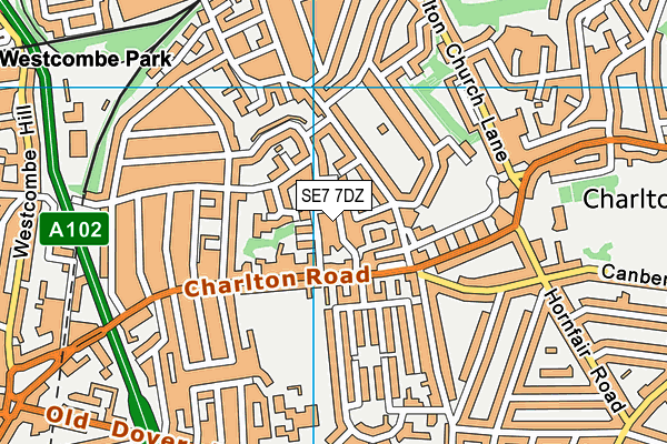 SE7 7DZ map - OS VectorMap District (Ordnance Survey)