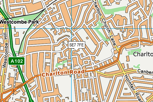 SE7 7FE map - OS VectorMap District (Ordnance Survey)