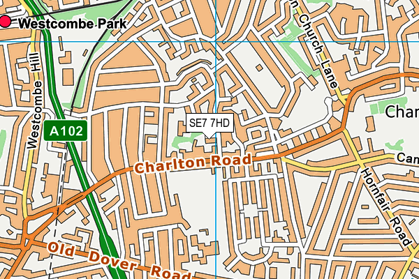 SE7 7HD map - OS VectorMap District (Ordnance Survey)