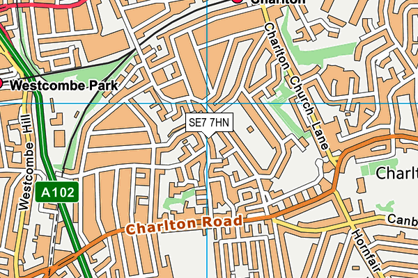 SE7 7HN map - OS VectorMap District (Ordnance Survey)