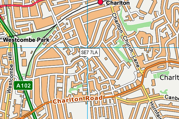 SE7 7LA map - OS VectorMap District (Ordnance Survey)