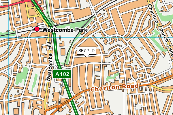 SE7 7LD map - OS VectorMap District (Ordnance Survey)