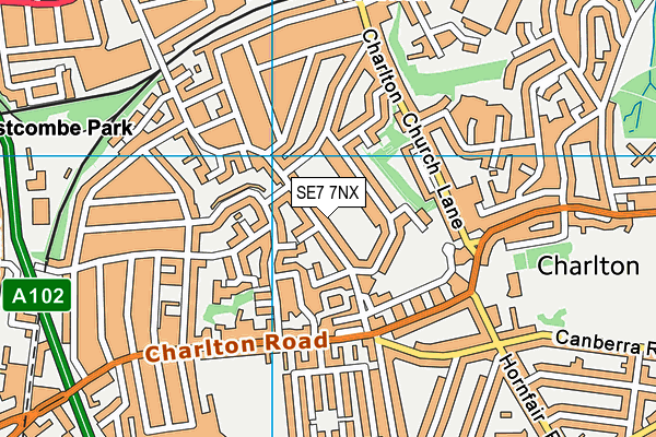 SE7 7NX map - OS VectorMap District (Ordnance Survey)