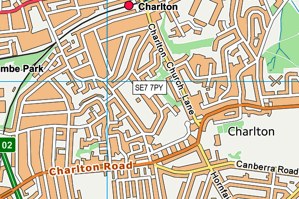 SE7 7PY map - OS VectorMap District (Ordnance Survey)