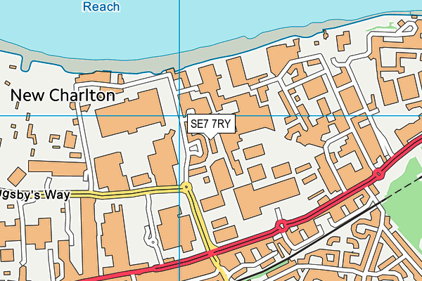SE7 7RY map - OS VectorMap District (Ordnance Survey)