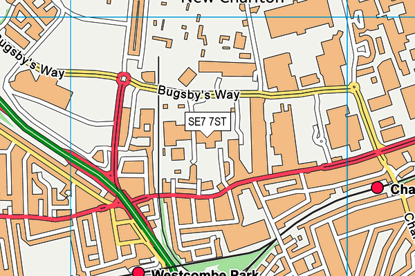 Anytime Fitness (London Greenwich) map (SE7 7ST) - OS VectorMap District (Ordnance Survey)