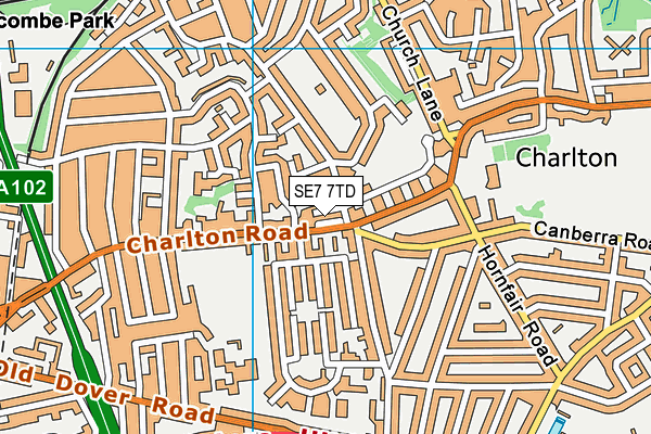 SE7 7TD map - OS VectorMap District (Ordnance Survey)