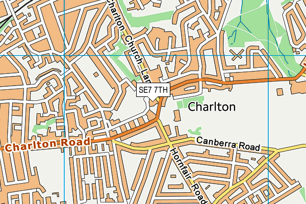 SE7 7TH map - OS VectorMap District (Ordnance Survey)