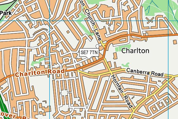 SE7 7TN map - OS VectorMap District (Ordnance Survey)