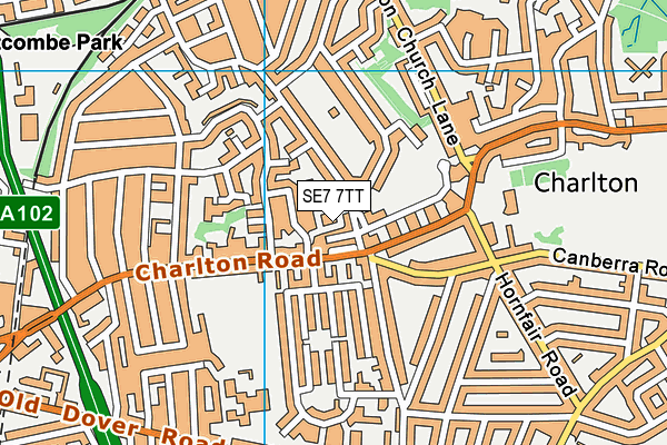 SE7 7TT map - OS VectorMap District (Ordnance Survey)