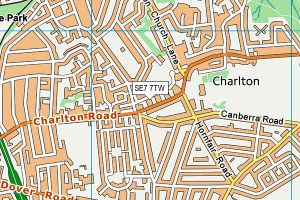SE7 7TW map - OS VectorMap District (Ordnance Survey)