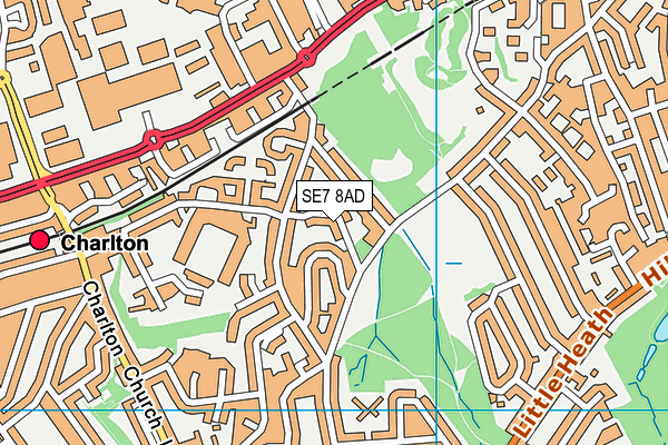 SE7 8AD map - OS VectorMap District (Ordnance Survey)