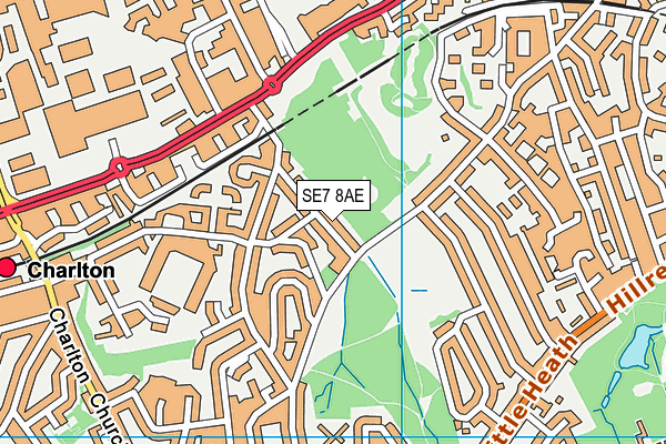SE7 8AE map - OS VectorMap District (Ordnance Survey)