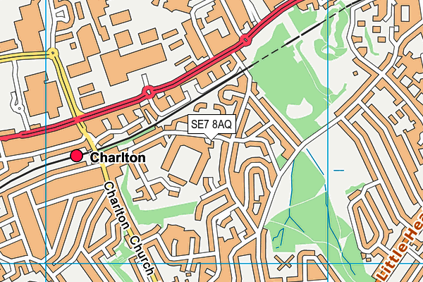 SE7 8AQ map - OS VectorMap District (Ordnance Survey)