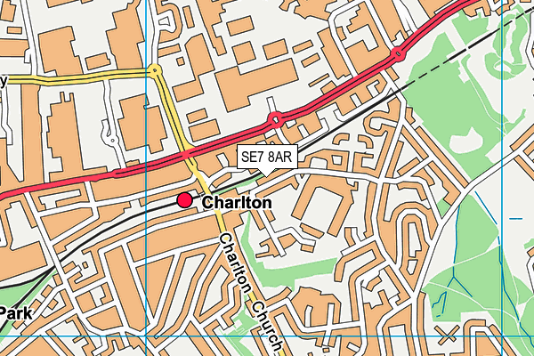 SE7 8AR map - OS VectorMap District (Ordnance Survey)
