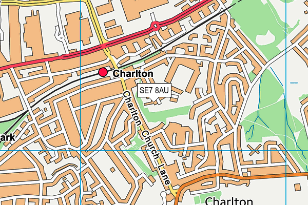 SE7 8AU map - OS VectorMap District (Ordnance Survey)