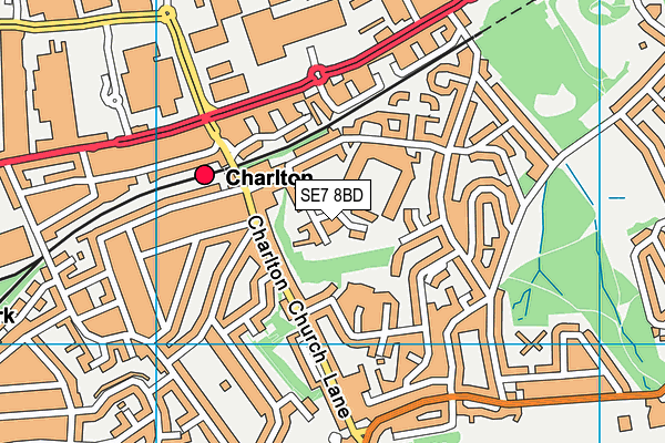 SE7 8BD map - OS VectorMap District (Ordnance Survey)