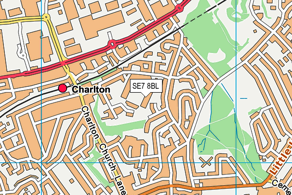 Charlton Health & Fitness Centre (Closed) map (SE7 8BL) - OS VectorMap District (Ordnance Survey)