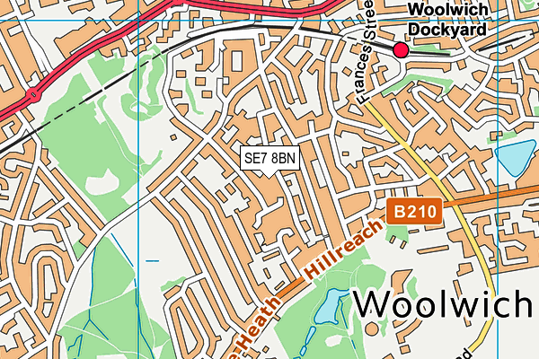 SE7 8BN map - OS VectorMap District (Ordnance Survey)