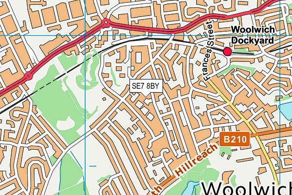 SE7 8BY map - OS VectorMap District (Ordnance Survey)