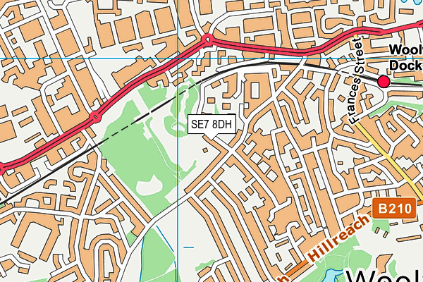 SE7 8DH map - OS VectorMap District (Ordnance Survey)