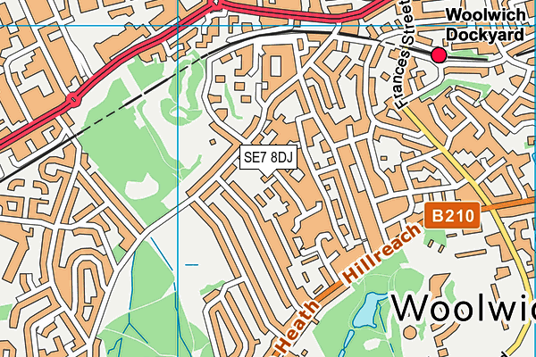 SE7 8DJ map - OS VectorMap District (Ordnance Survey)