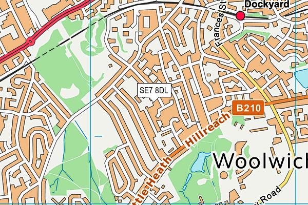 SE7 8DL map - OS VectorMap District (Ordnance Survey)