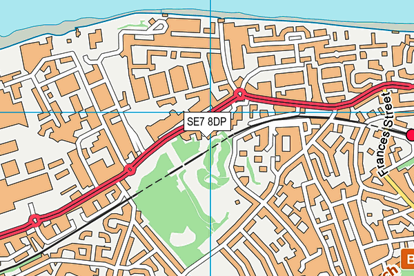 SE7 8DP map - OS VectorMap District (Ordnance Survey)